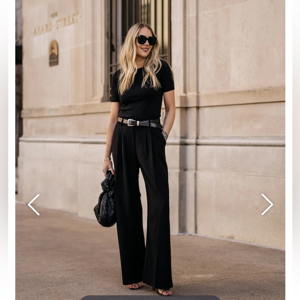Cotton Stripe Wide Leg Trouser
